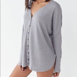 Urban outfitters Thermal button front top